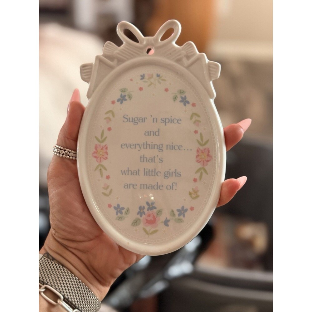 Paula's Cherished Sentiments Porcelain Wall Plaque Sugar & Spice Cottage Core